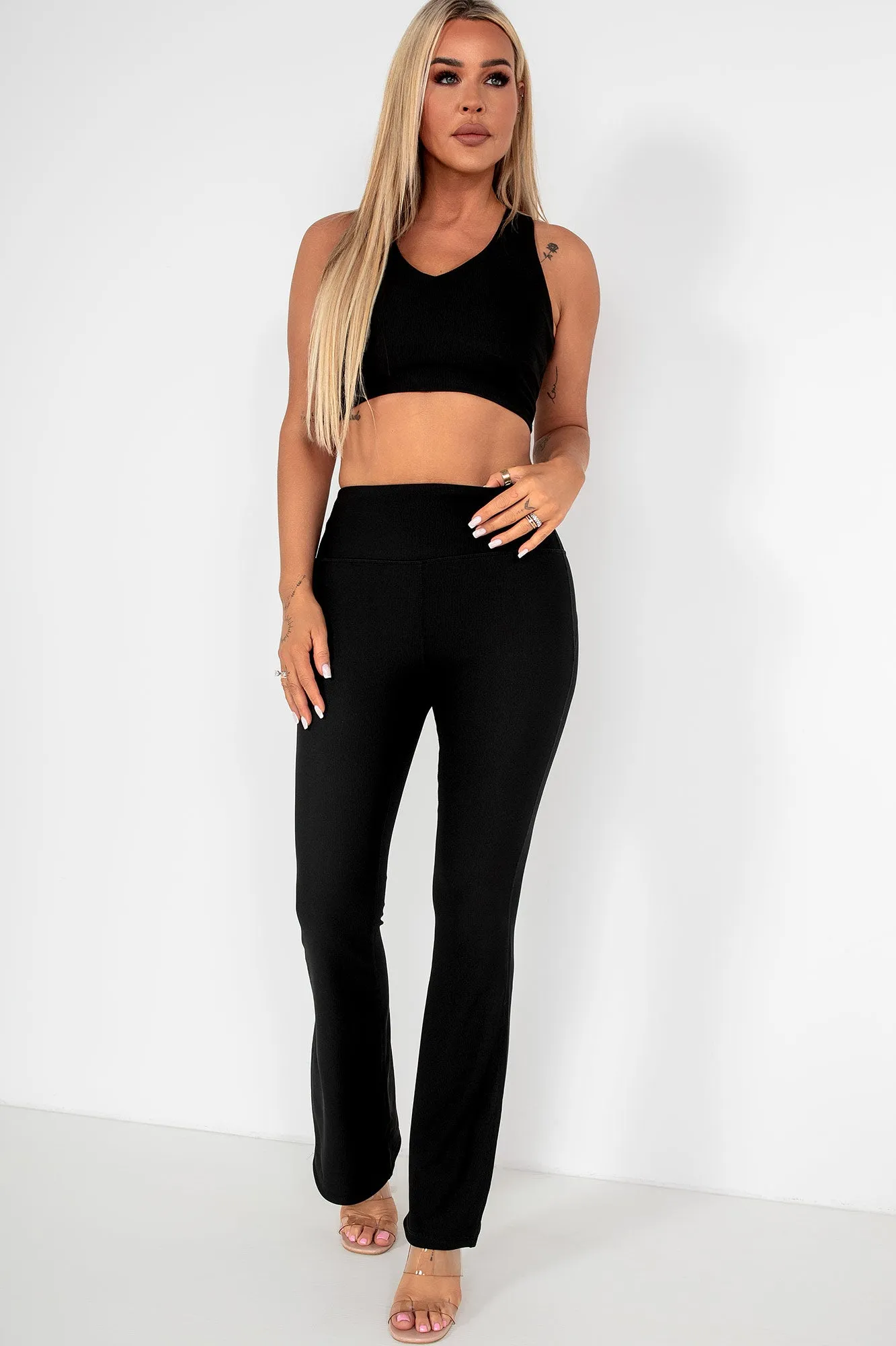 Arabella Black Ribbed Crop Top sold by Va Va Voom product image thumbnail 3
