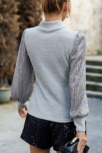 Karis Grey Knit Sequin Top sold by Va Va Voom product image thumbnail 2