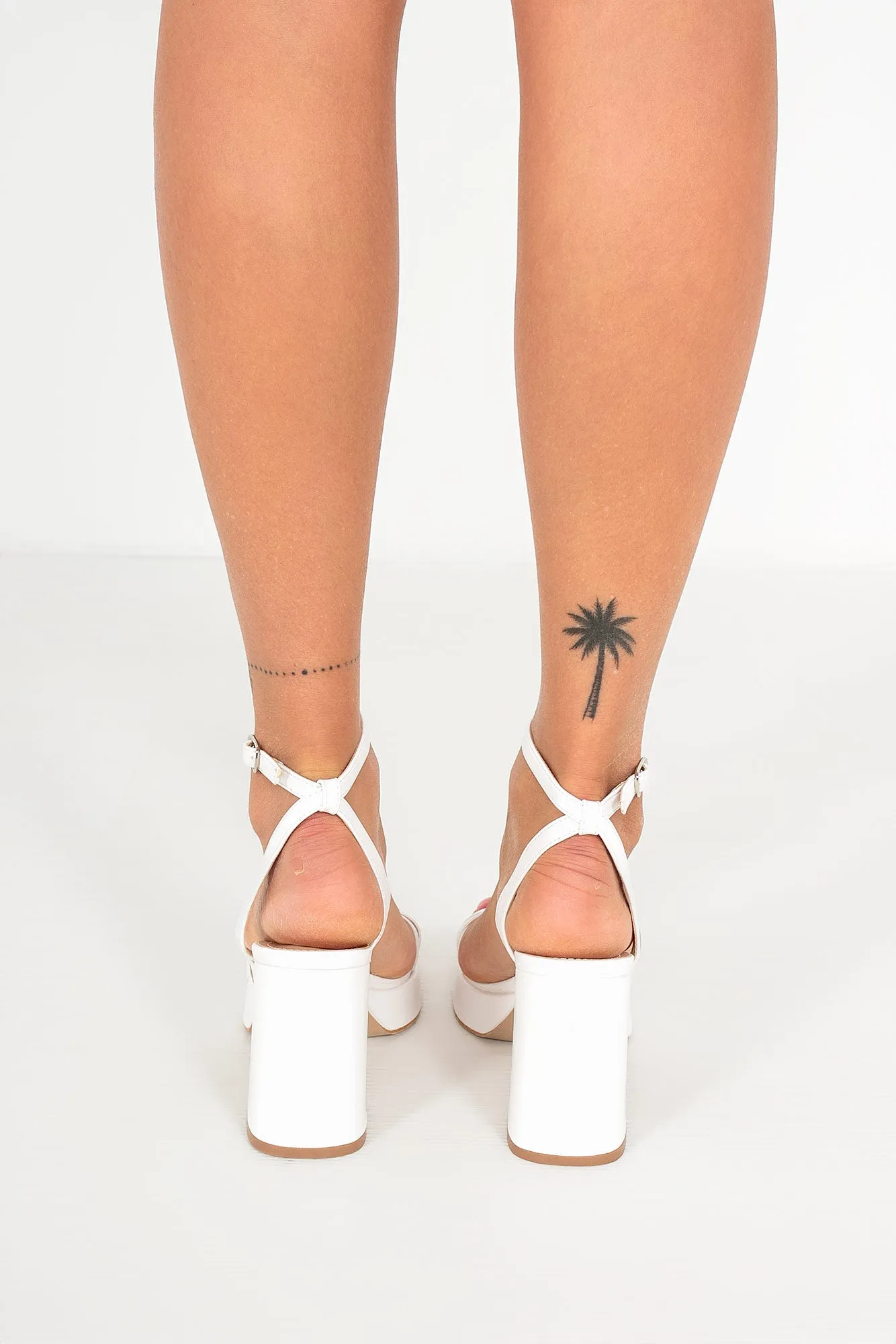 Darcy White Strappy Platform Heels sold by Va Va Voom product image thumbnail 3