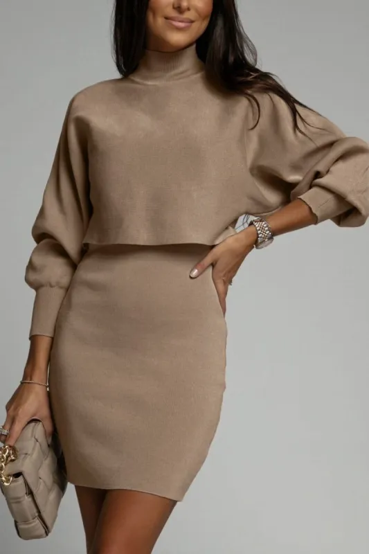 Freya Taupe Knit Dress Set sold by Va Va Voom
