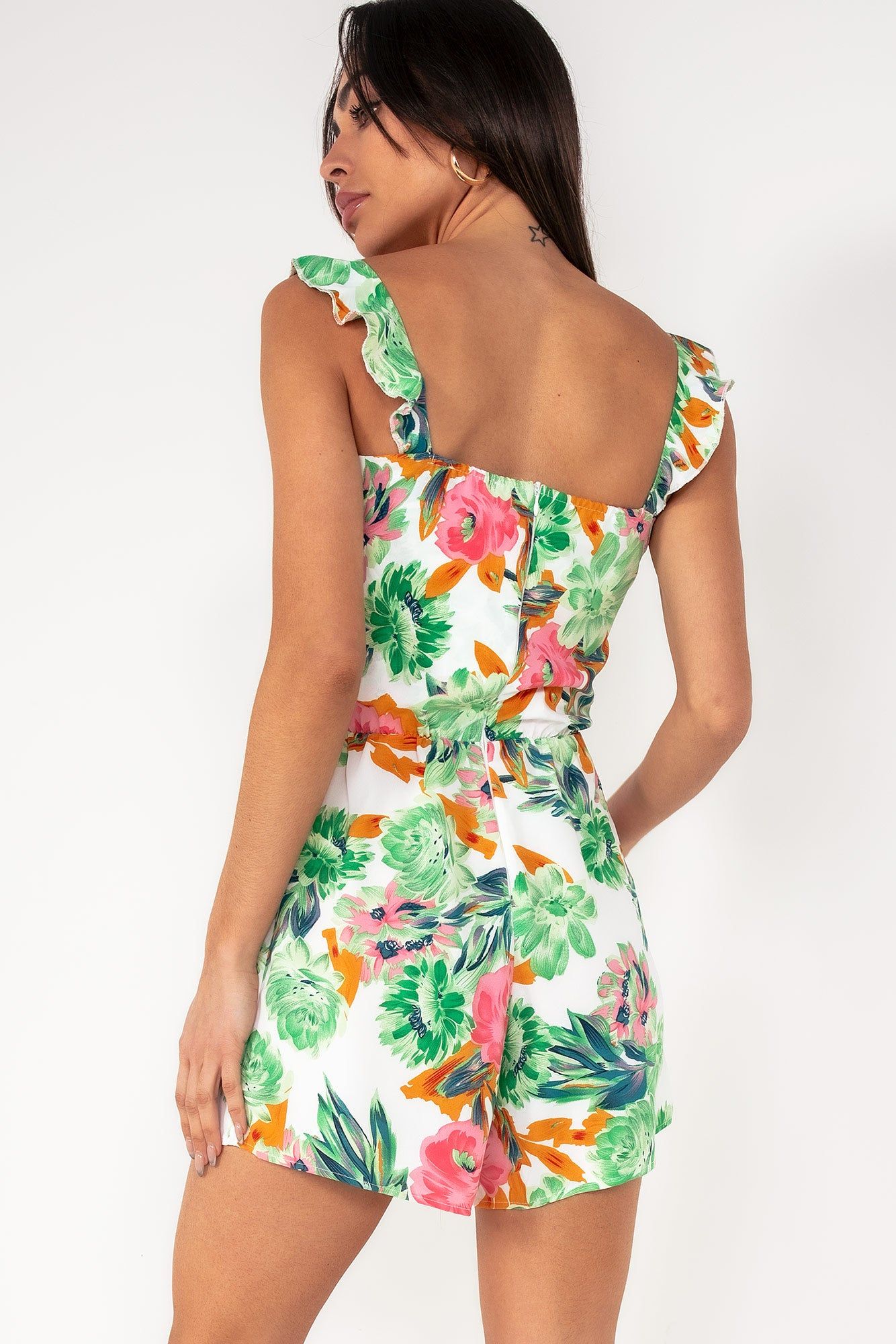 AX Paris Abbey Green Floral Playsuit sold by Va Va Voom product image thumbnail 2