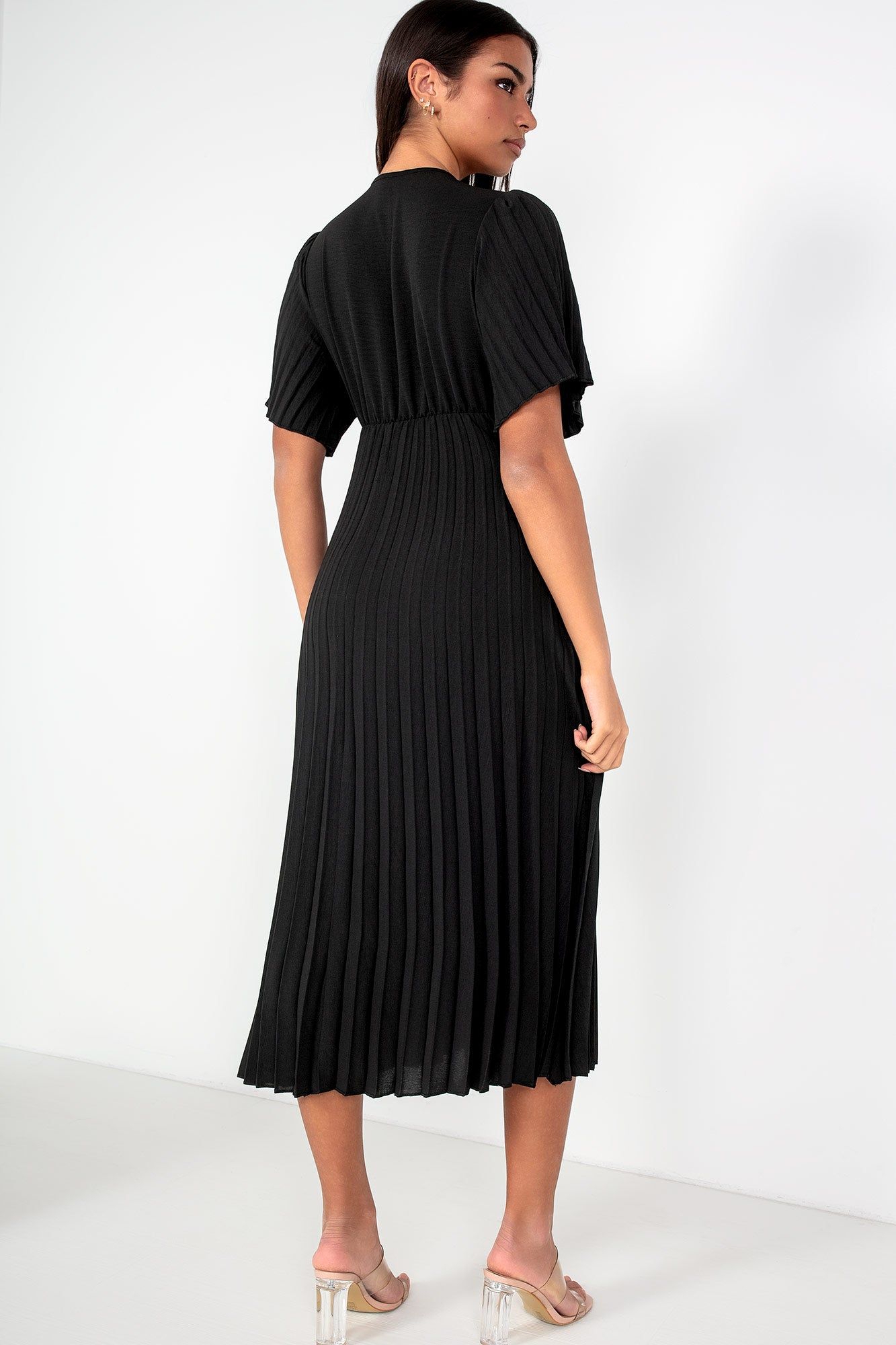 Vayda Black Pleated Midi Dress sold by Va Va Voom product image thumbnail 2