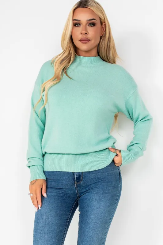 Babs Mint Fine Knit Jumper sold by Va Va Voom