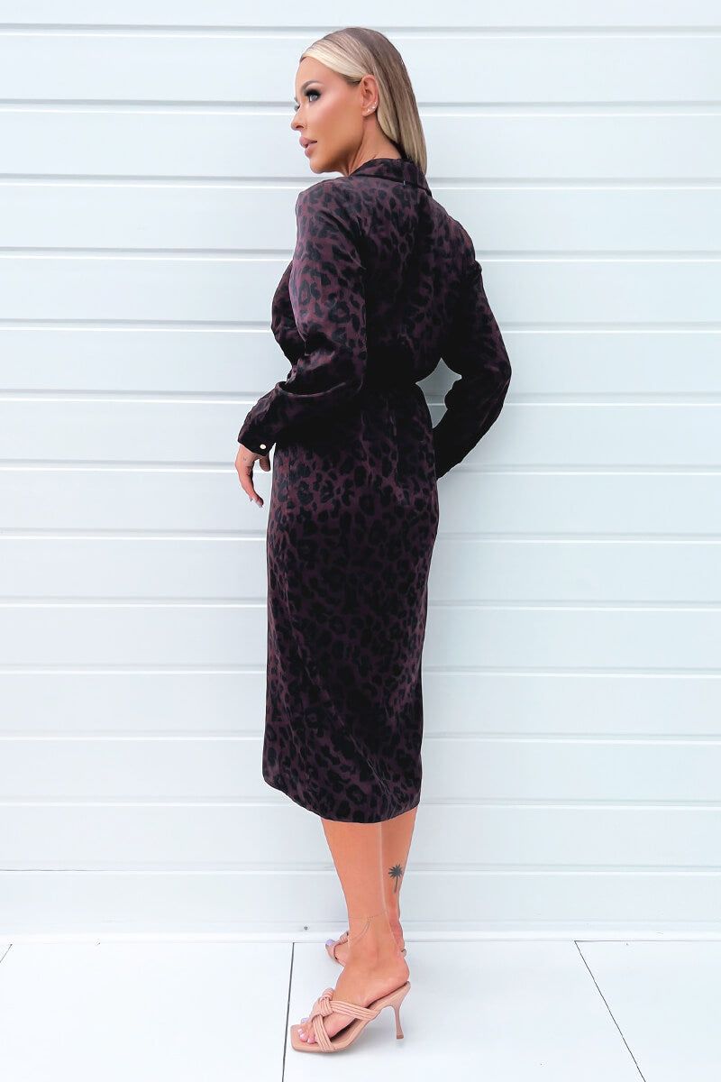 AX Paris Angelina Plum Animal Print Dress sold by Va Va Voom product image thumbnail 2