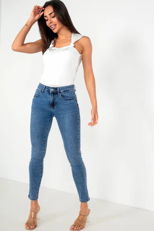 Tinisha Blue Denim Push Up Skinny Jeans sold by Va Va Voom