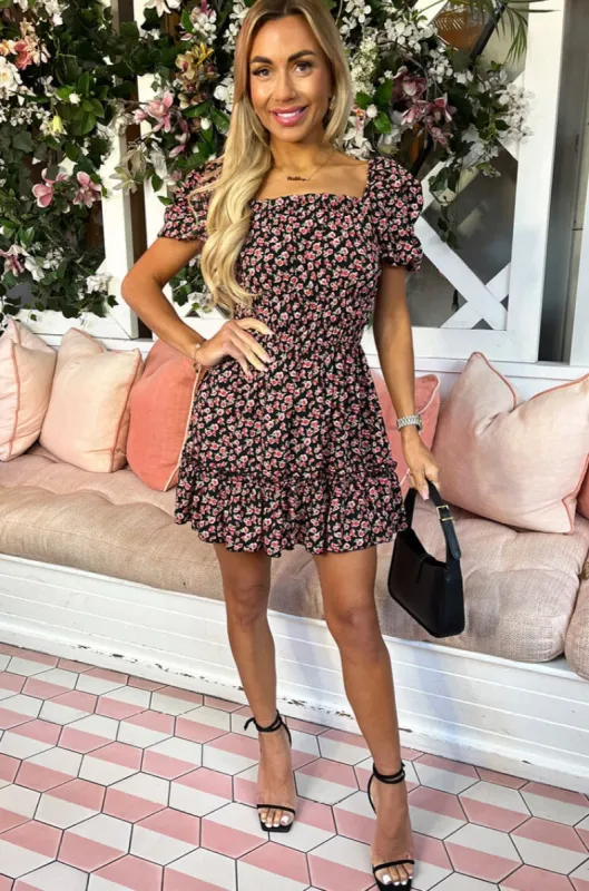 AX Paris Evie Black Floral Dress sold by Va Va Voom