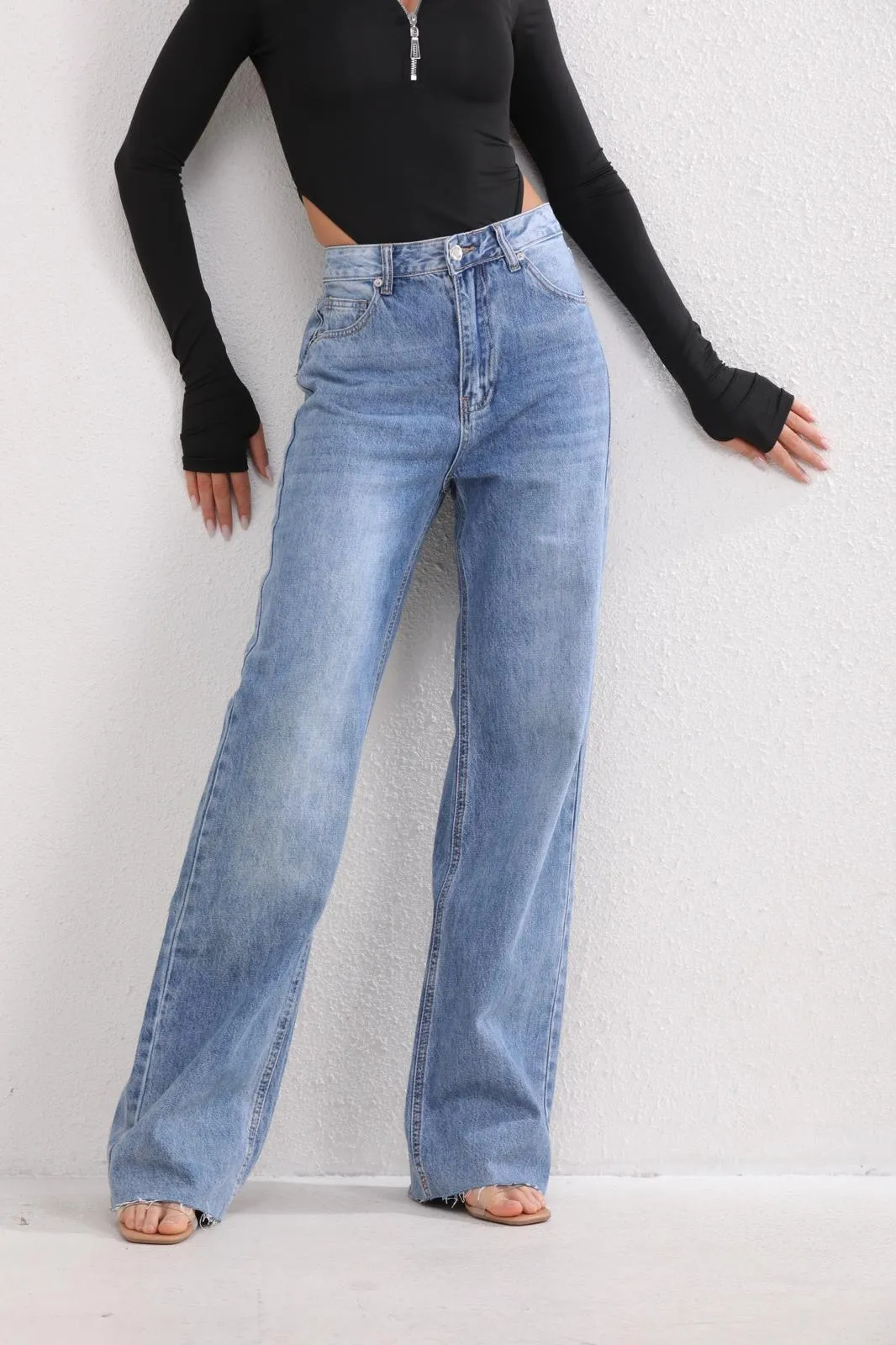 Lena Blue Wide Leg Jeans sold by Va Va Voom