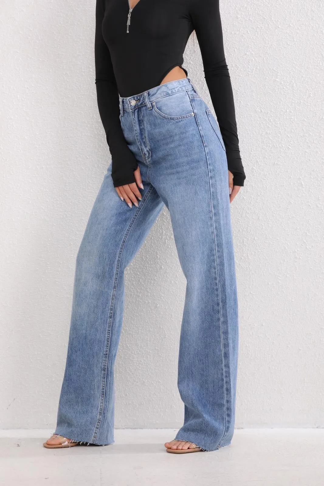 Lena Blue Wide Leg Jeans sold by Va Va Voom product image thumbnail 5