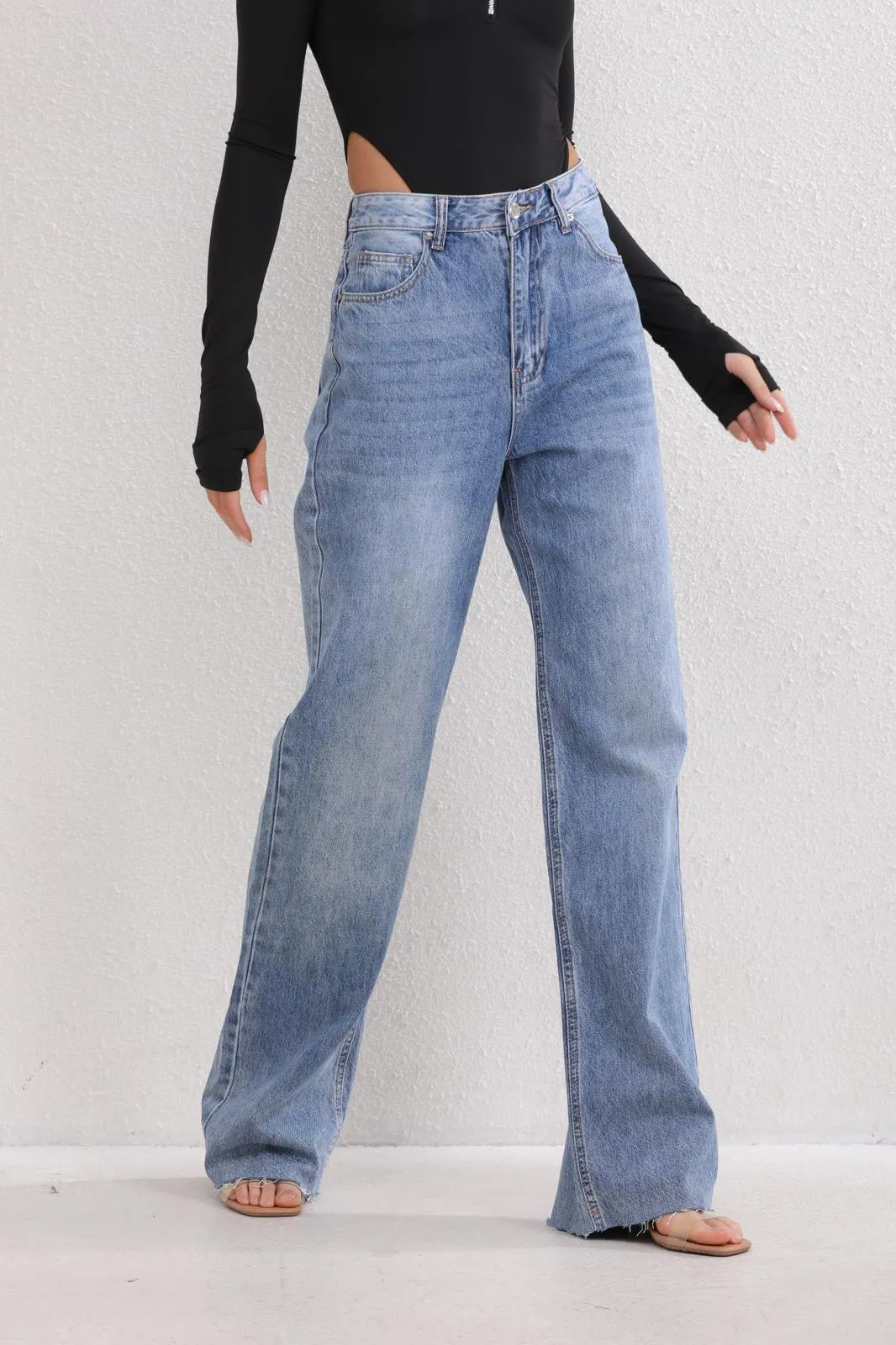 Lena Blue Wide Leg Jeans sold by Va Va Voom product image thumbnail 3