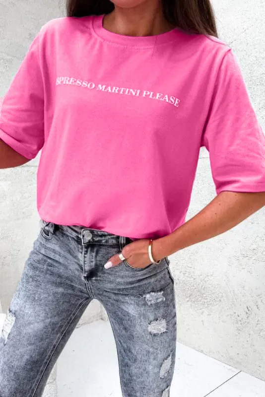Flynn Pink 'Espresso Martini Please' T-Shirt sold by Va Va Voom
