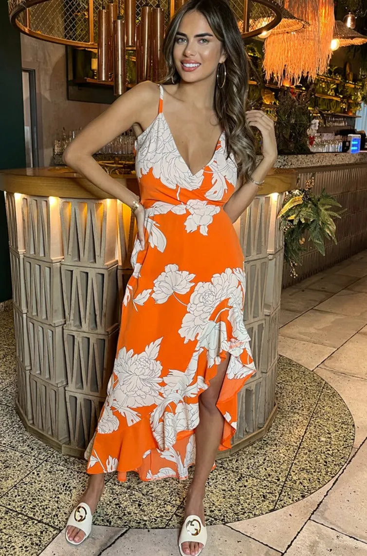 AX Paris Verity Orange Print Dress sold by Va Va Voom product image thumbnail 3