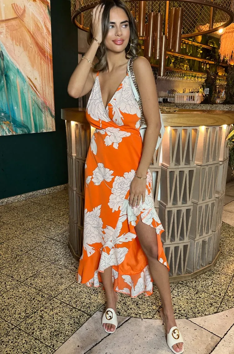 AX Paris Verity Orange Print Dress sold by Va Va Voom product image thumbnail 5