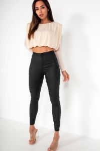 Shannon Cream Padded Shoulder Top sold by Va Va Voom