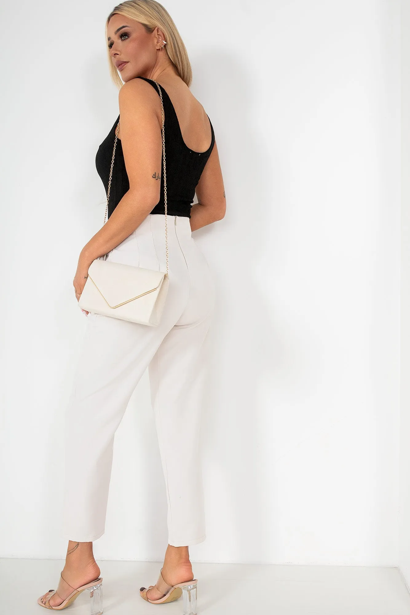 Cailyn Cream Tailored Trousers sold by Va Va Voom product image thumbnail 2