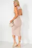 Paityn Taupe Ribbed Dress sold by Va Va Voom