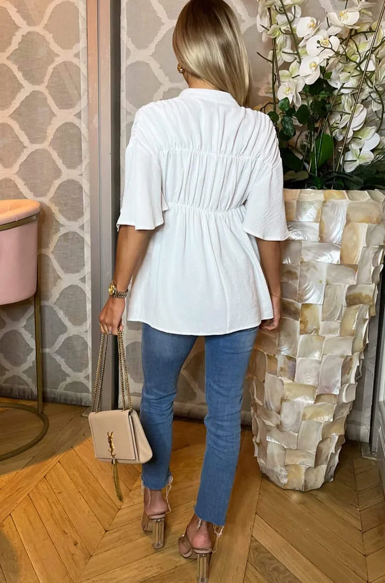 AX Paris Aurora Cream Smock Top sold by Va Va Voom product image thumbnail 5