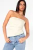 Porcha Cream Knit Bandeau Top sold by Va Va Voom