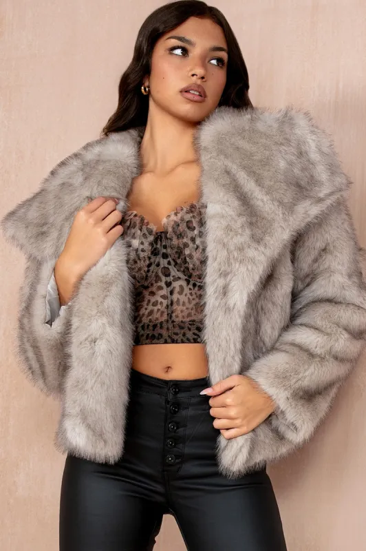 Tiara Stone Faux Fur Coat sold by Va Va Voom