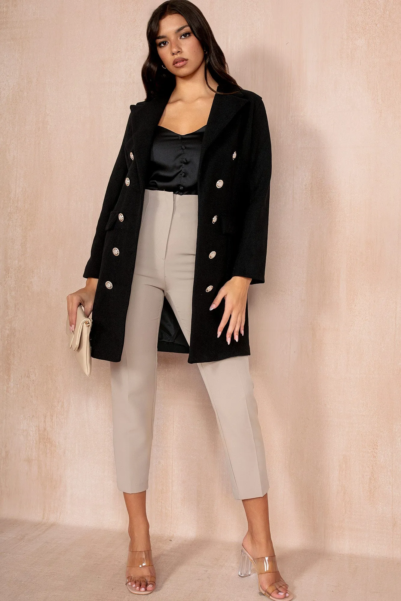 Julissa Black Double Breasted Coat sold by Vavavoom product image thumbnail 4