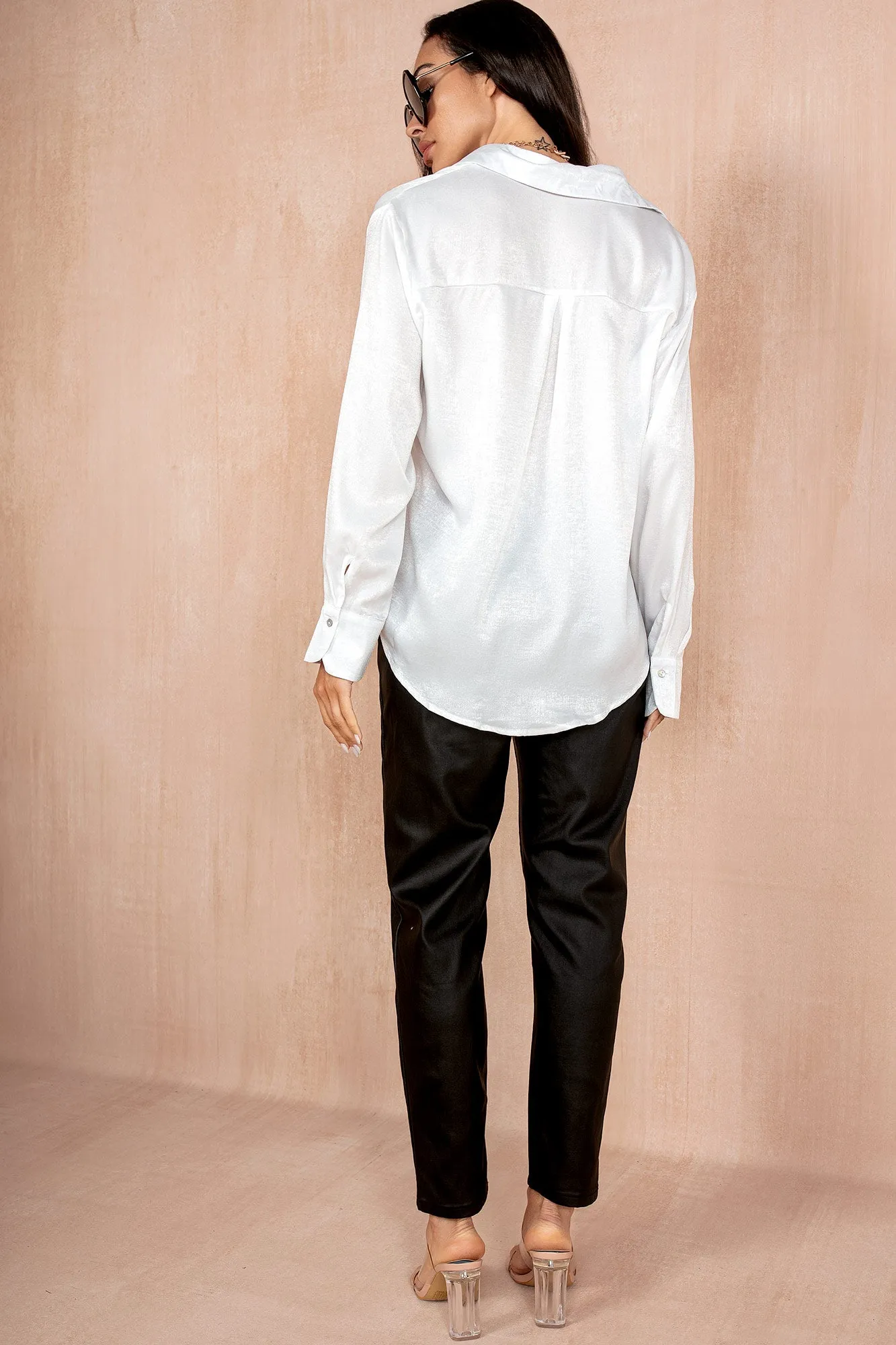 Suzanne Black Leather Look Mom Jeans sold by Vavavoom product image thumbnail 4