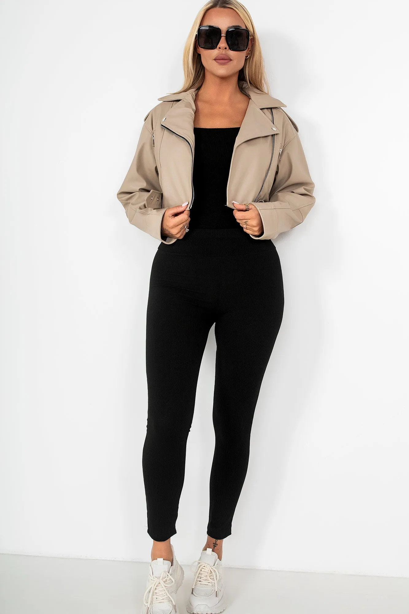 Bertha Stone Leather Look Jacket sold by Va Va Voom product image thumbnail 3