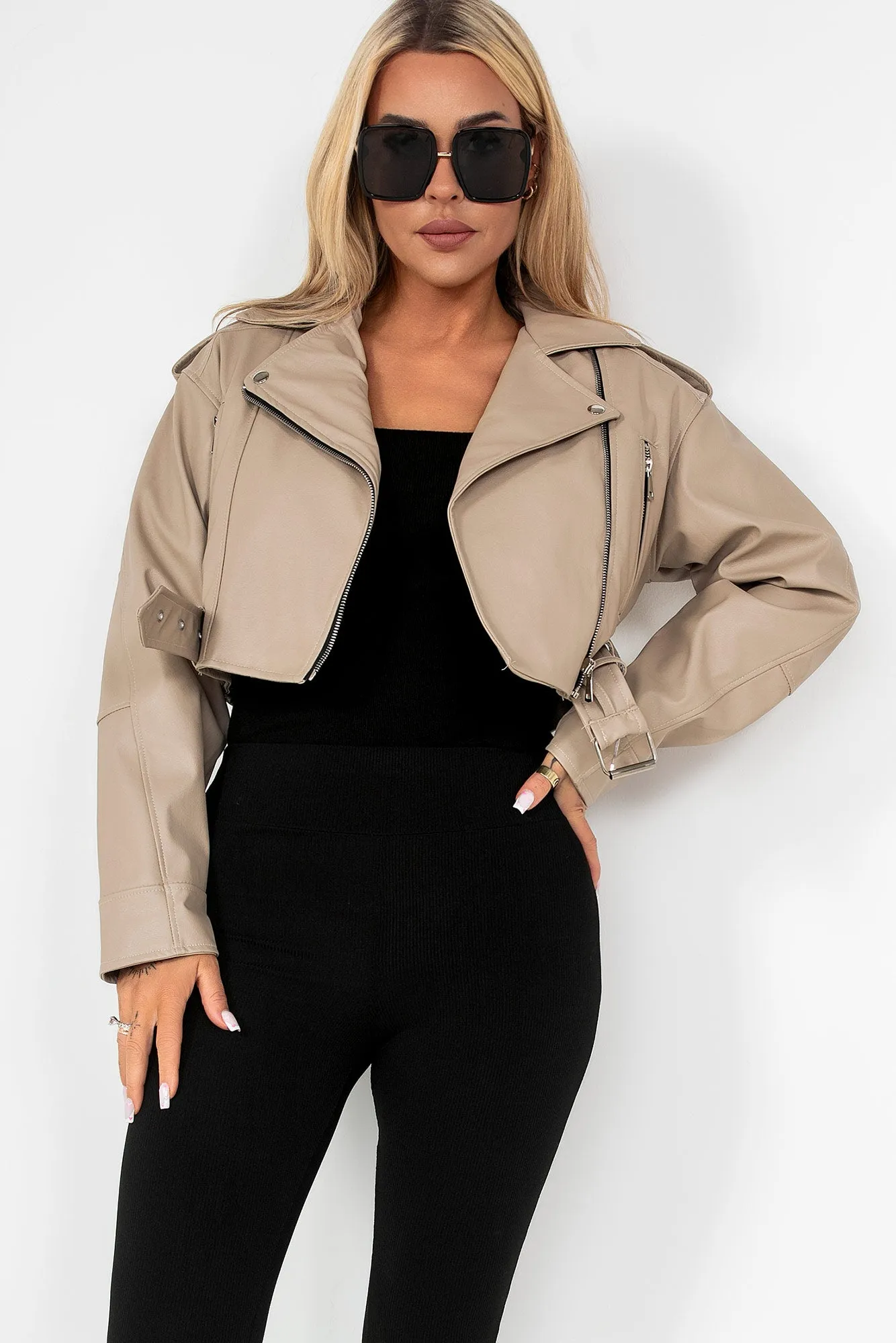 Bertha Stone Leather Look Jacket sold by Va Va Voom
