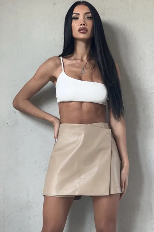 Alannah Stone Leather Look Skort sold by Va Va Voom