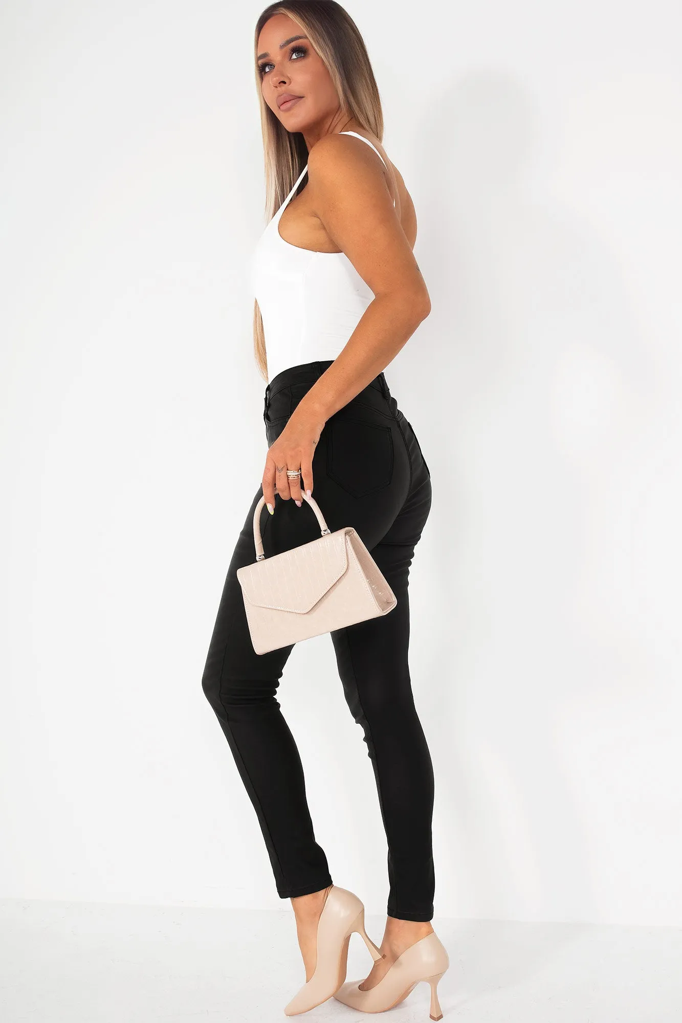 Nyssa Black Leather Look Trousers sold by Va Va Voom product image thumbnail 2
