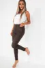 Nyssa Chocolate Leather Look Trousers sold by Va Va Voom
