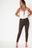 Nyssa Chocolate Leather Look Trousers sold by Va Va Voom