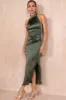 Bria Olive Satin Dress sold by Va Va Voom