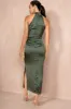 Bria Olive Satin Dress sold by Va Va Voom