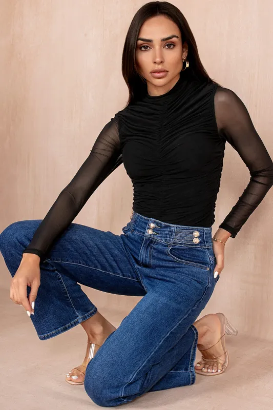 Dulcia Black Mesh Bodysuit sold by Va Va Voom