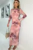 Amanda Blush Mesh Print Dress sold by Va Va Voom