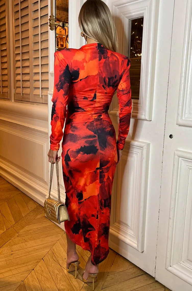 Betty Red Print Dress sold by Va Va Voom product image thumbnail 2