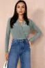 Aria Khaki Slinky Wrap Bodysuit sold by Va Va Voom