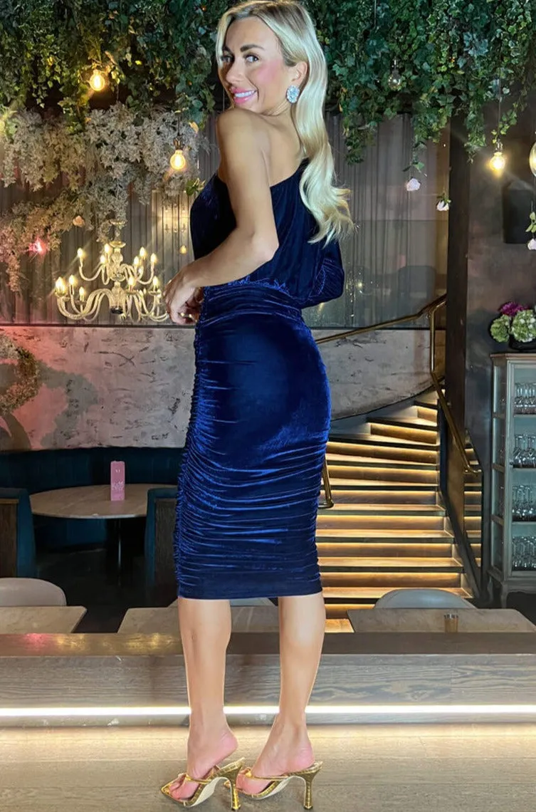 Talitha Navy Velvet Dress sold by Va Va Voom product image thumbnail 2