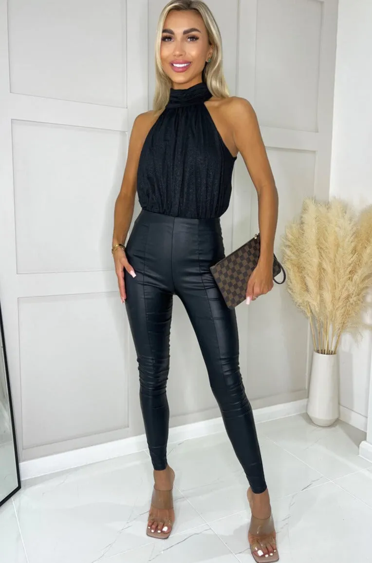 Zoe Black Shimmer Bodysuit sold by Va Va Voom product image thumbnail 3