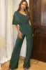 Farida Green Shimmer Jumpsuit sold by Va Va Voom