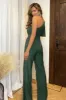 Farida Green Shimmer Jumpsuit sold by Va Va Voom