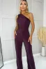 Ezra Plum One Shoulder Jumpsuit sold by Va Va Voom