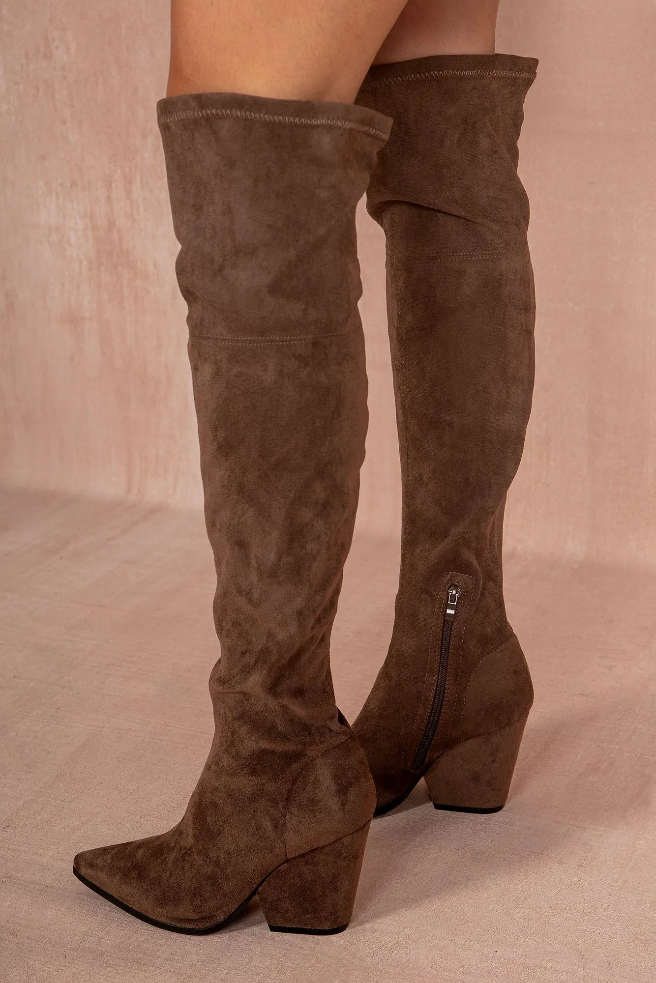 Gala Chocolate Suedette Over The Knee Boots sold by Va Va Voom product image thumbnail 4