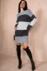 Dory Grey Striped Knit Dress sold by Va Va Voom