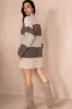 Dory Oatmeal Striped Knit Dress sold by Va Va Voom
