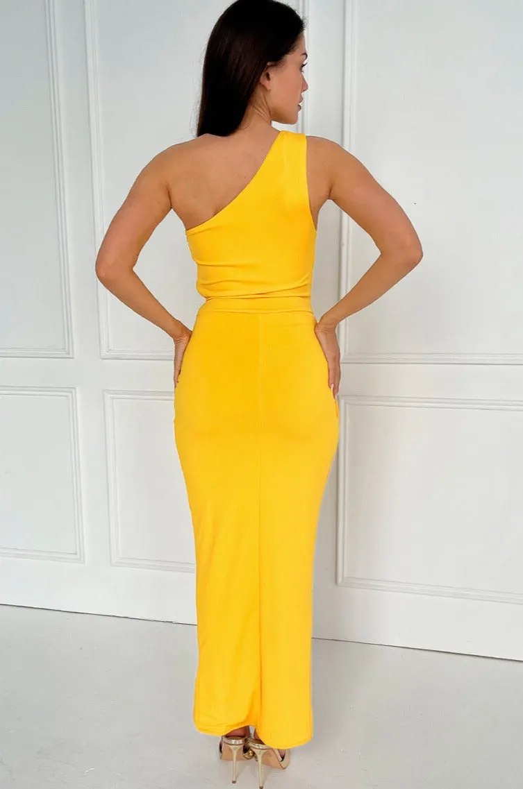Kody Yellow One Shoulder Dress sold by Va Va Voom product image thumbnail 2