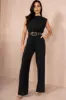 Serenity Black Belted Jumpsuit sold by Va Va Voom