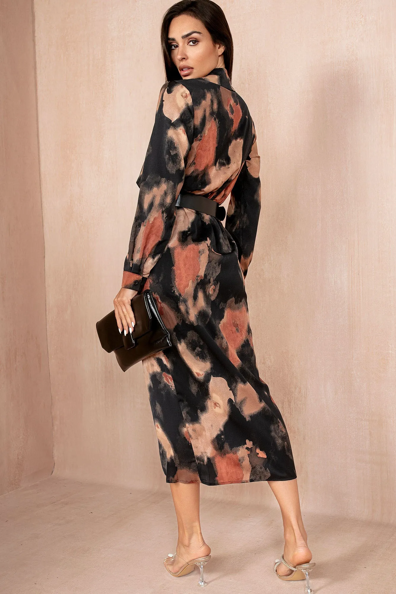 Cooper Black Print Wrap Dress sold by Va Va Voom product image thumbnail 2