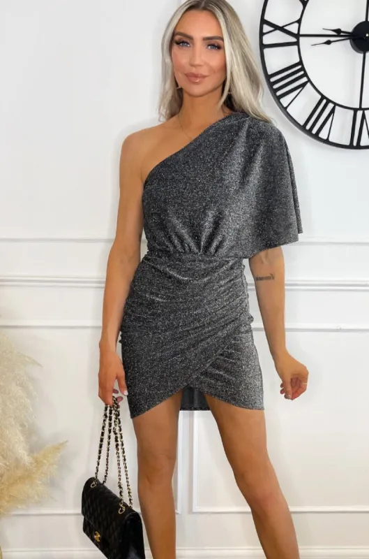 Barbara Silver Glitter Dress sold by Va Va Voom
