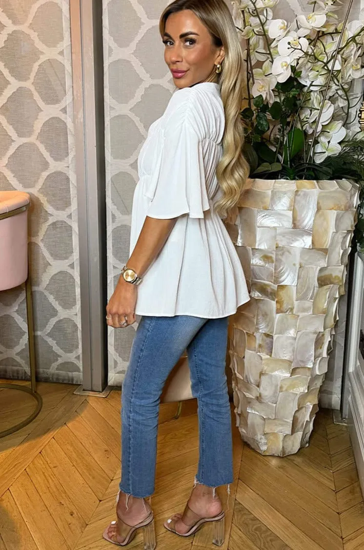 Aurora Cream Smock Top sold by Va Va Voom product image thumbnail 2