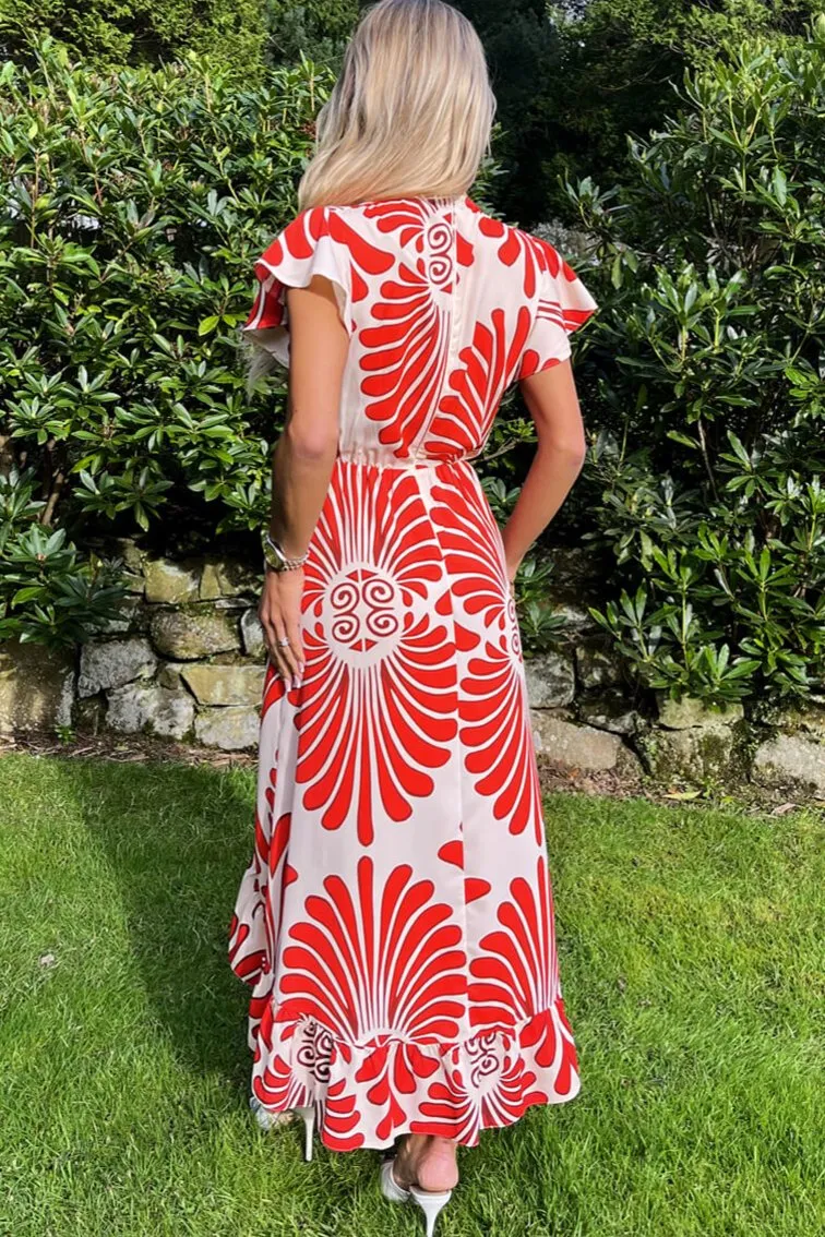 Hartley Burnt Orange Print Dress sold by Va Va Voom product image thumbnail 4